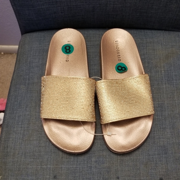 London Rag Shoes - New w/o Tags Gold London Rag Sandals Sz 8 NWOT
